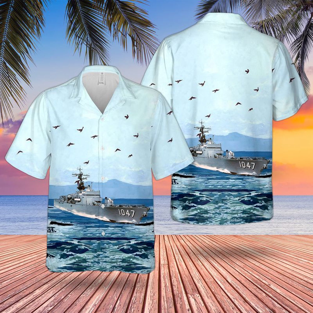 Us Navy Hawaiian Shirt, USS Voge (DEFF-1047) US Navy Ship Reunions Hawaiian Shirt, Military Hawaiian Shirt