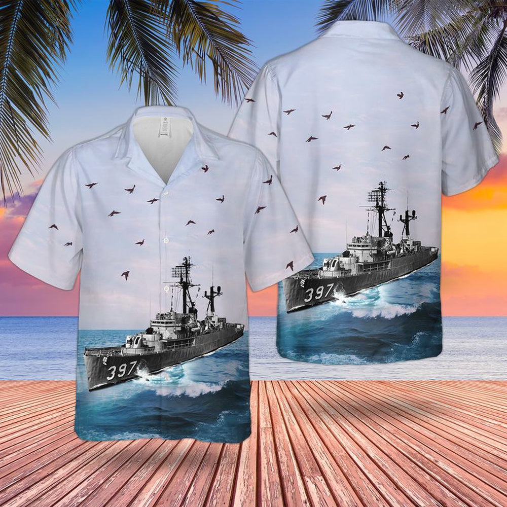 Us Navy Hawaiian Shirt, USS Wilhoite (DEDER 397) US Navy Ship Reunions Hawaiian Shirt, Military Hawaiian Shirt