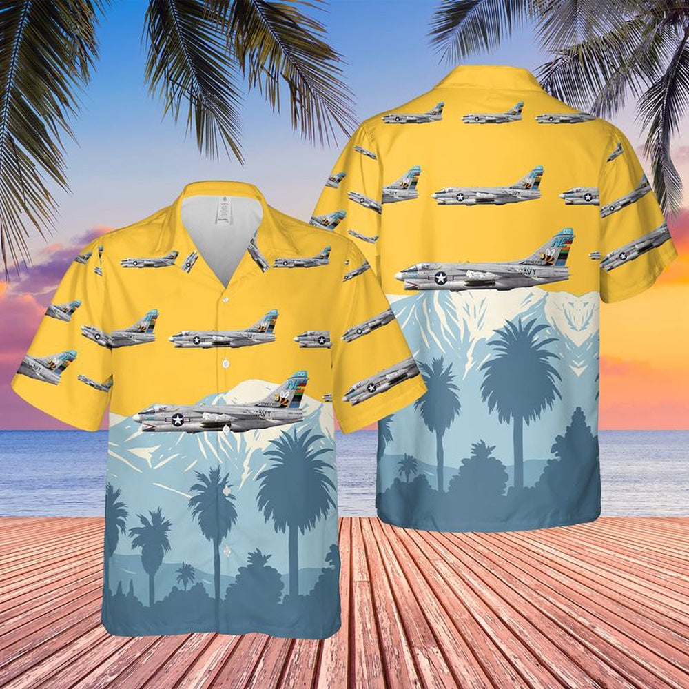 Us Navy Hawaiian Shirt, US Navy A-7E Corsair II Of VA-113 Stingers Hawaiian Shirt, Military Hawaiian Shirt