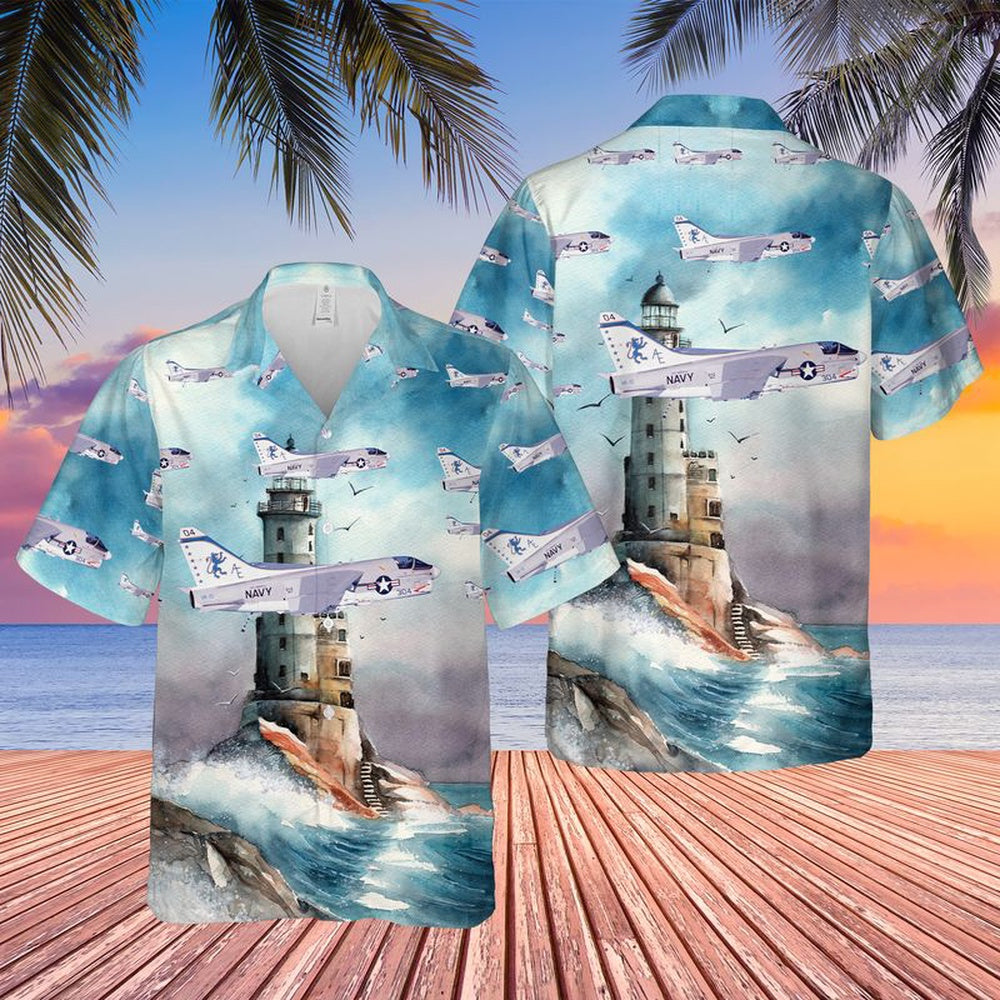 Us Navy Hawaiian Shirt, US Navy A-7E Corsair II Of VA-15 Hawaiian Shirt, Military Hawaiian Shirt