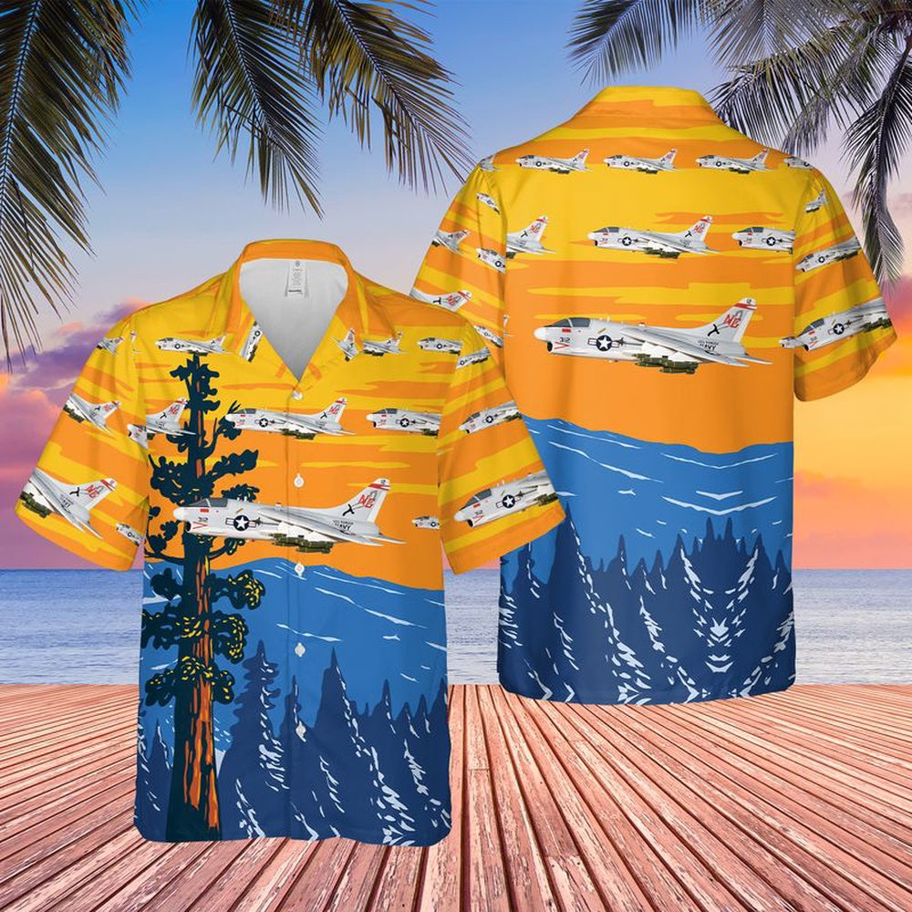 Us Navy Hawaiian Shirt, US Navy A-7E Corsair II Of VFA-147 Argonauts Hawaiian Shirt, Military Hawaiian Shirt