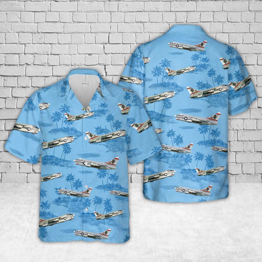 Us Navy Hawaiian Shirt, US Navy A-7E Corsair II VA-87 Golden Warriors IK-87 Hawaiian Shirt, Military Hawaiian Shirt
