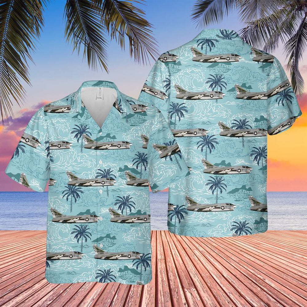 Us Navy Hawaiian Shirt, US Navy A7E Corsair II Of VA-105 Hawaiian Shirt, Military Hawaiian Shirt