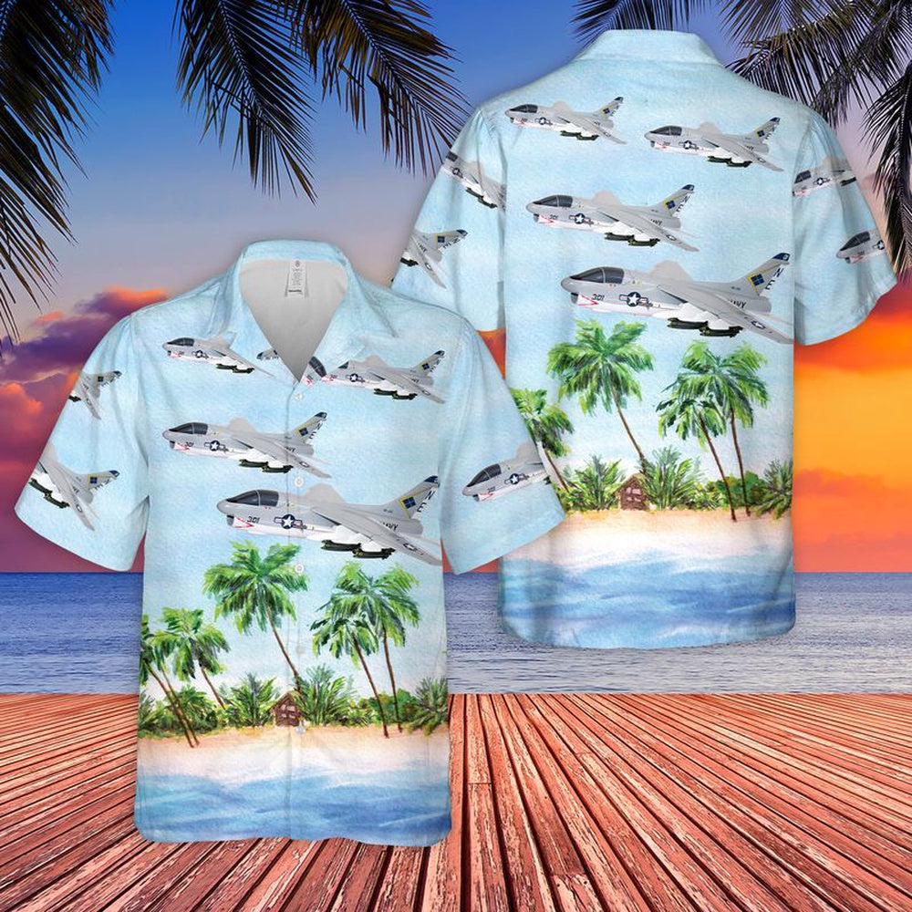 Us Navy Hawaiian Shirt, US Navy A7E Corsair II Of VA-146 Hawaiian Shirt, Military Hawaiian Shirt