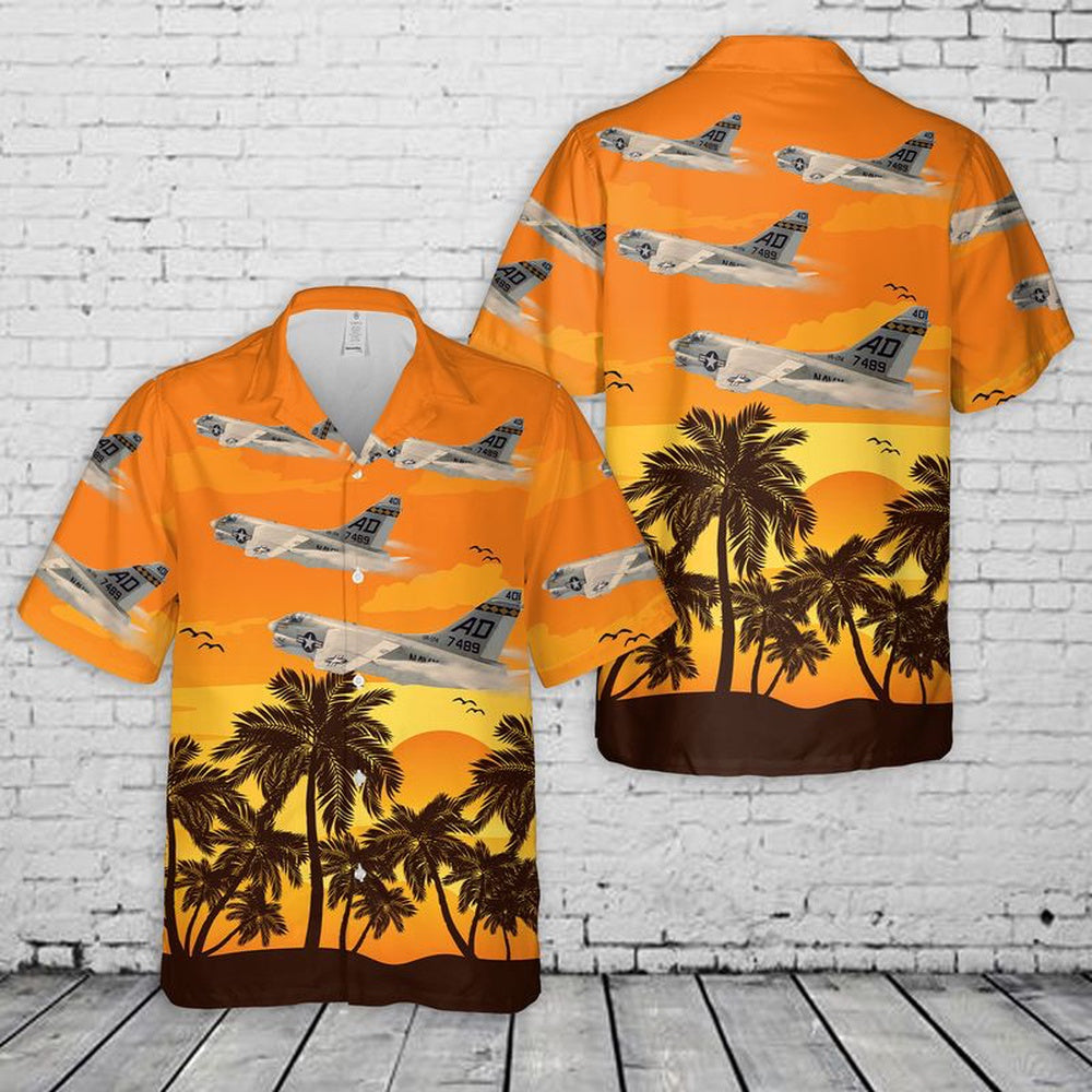 Us Navy Hawaiian Shirt, US Navy A7E Corsair II Of VA-174 Hawaiian Shirt, Military Hawaiian Shirt