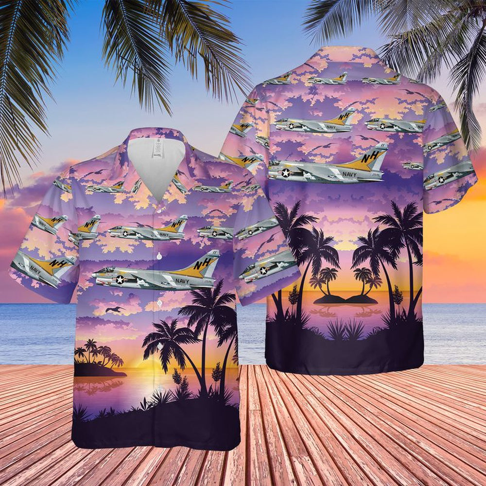 Us Navy Hawaiian Shirt, US Navy A7E Corsair II Of VA-192 Golden Dragons Hawaiian Shirt, Military Hawaiian Shirt