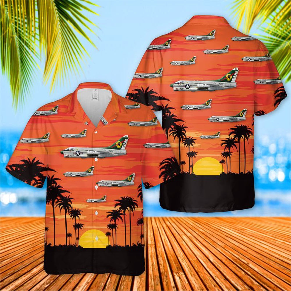 Us Navy Hawaiian Shirt, US Navy A7E Corsair II Of VA-25 Hawaiian Shirt, Military Hawaiian Shirt