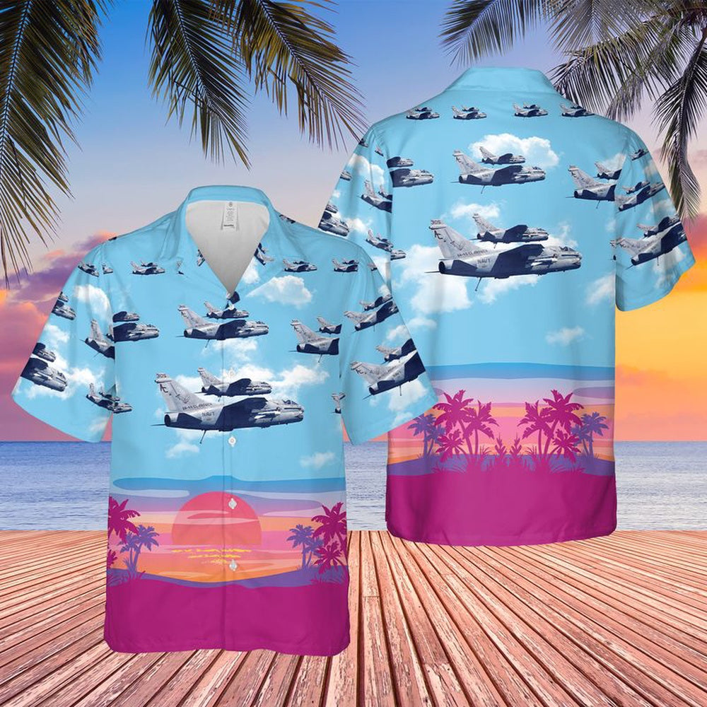 Us Navy Hawaiian Shirt, US Navy A7E Corsair II Of VA-46 Clansmen Hawaiian Shirt, Military Hawaiian Shirt