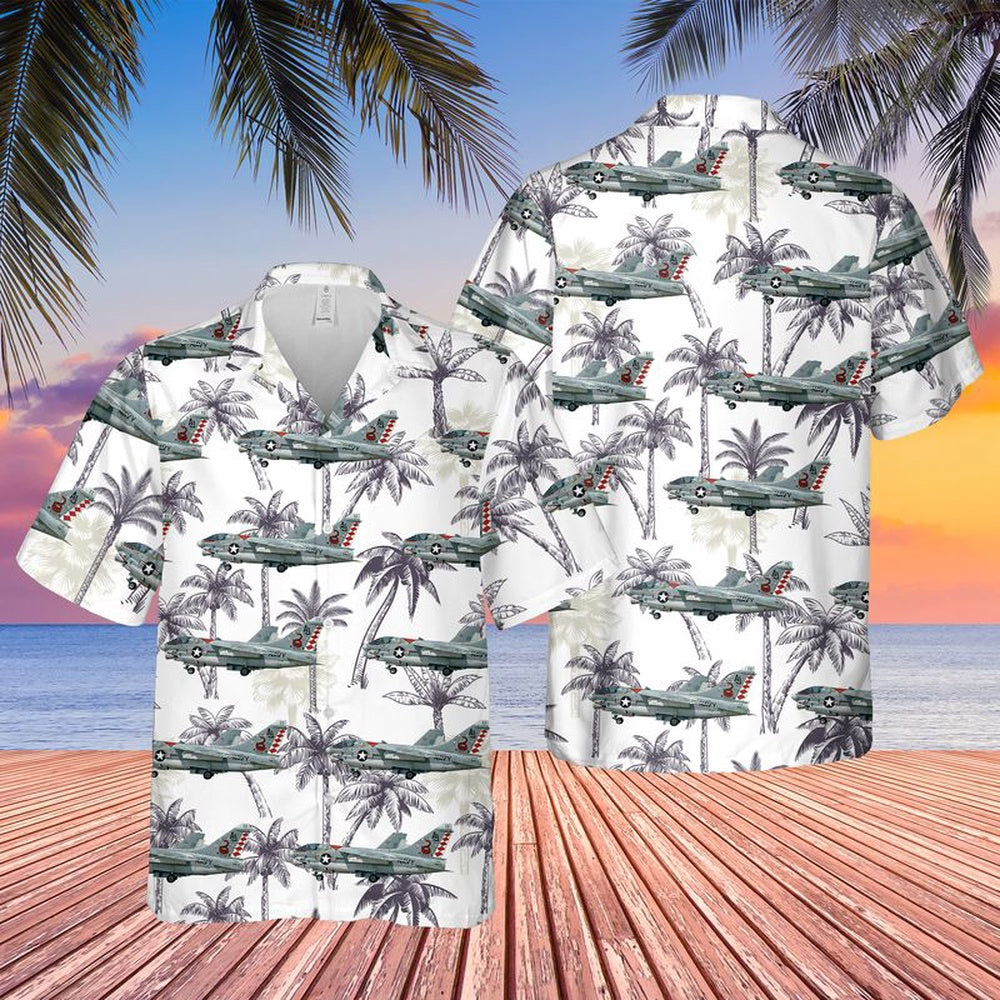 Us Navy Hawaiian Shirt, US Navy A7E Corsair II Of VA-86 Sidewinders Hawaiian Shirt, Military Hawaiian Shirt