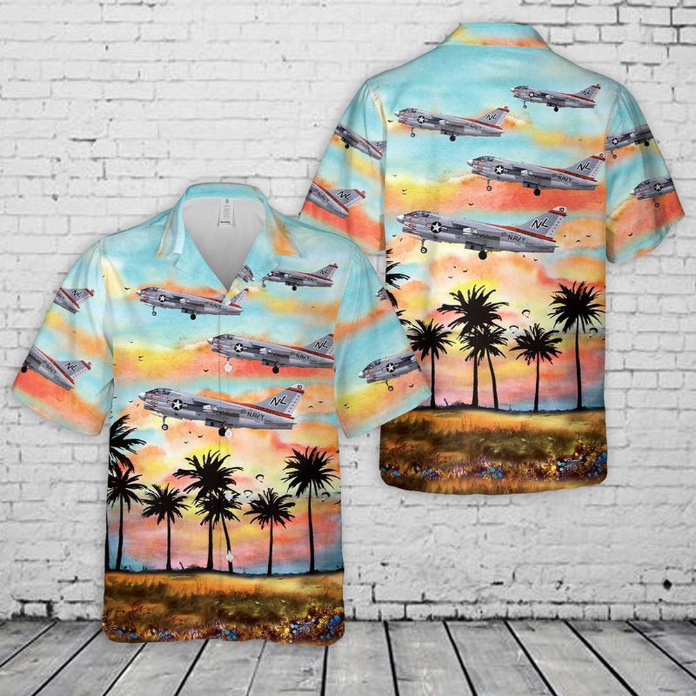 Us Navy Hawaiian Shirt, US Navy A7E Corsair II Of VA-94 Hawaiian Shirt, Military Hawaiian Shirt