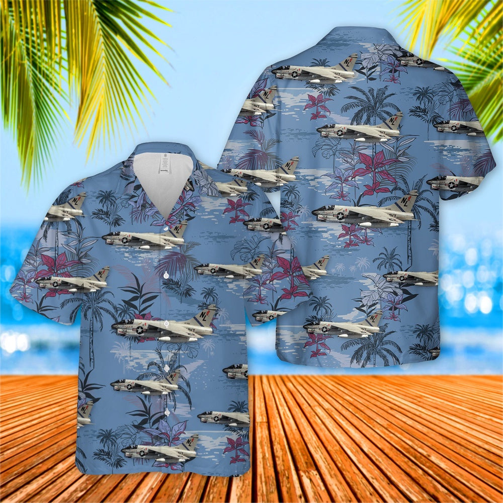Us Navy Hawaiian Shirt, US Navy A7E Corsair II Of Va-22 Hawaiian Shirt, Military Hawaiian Shirt