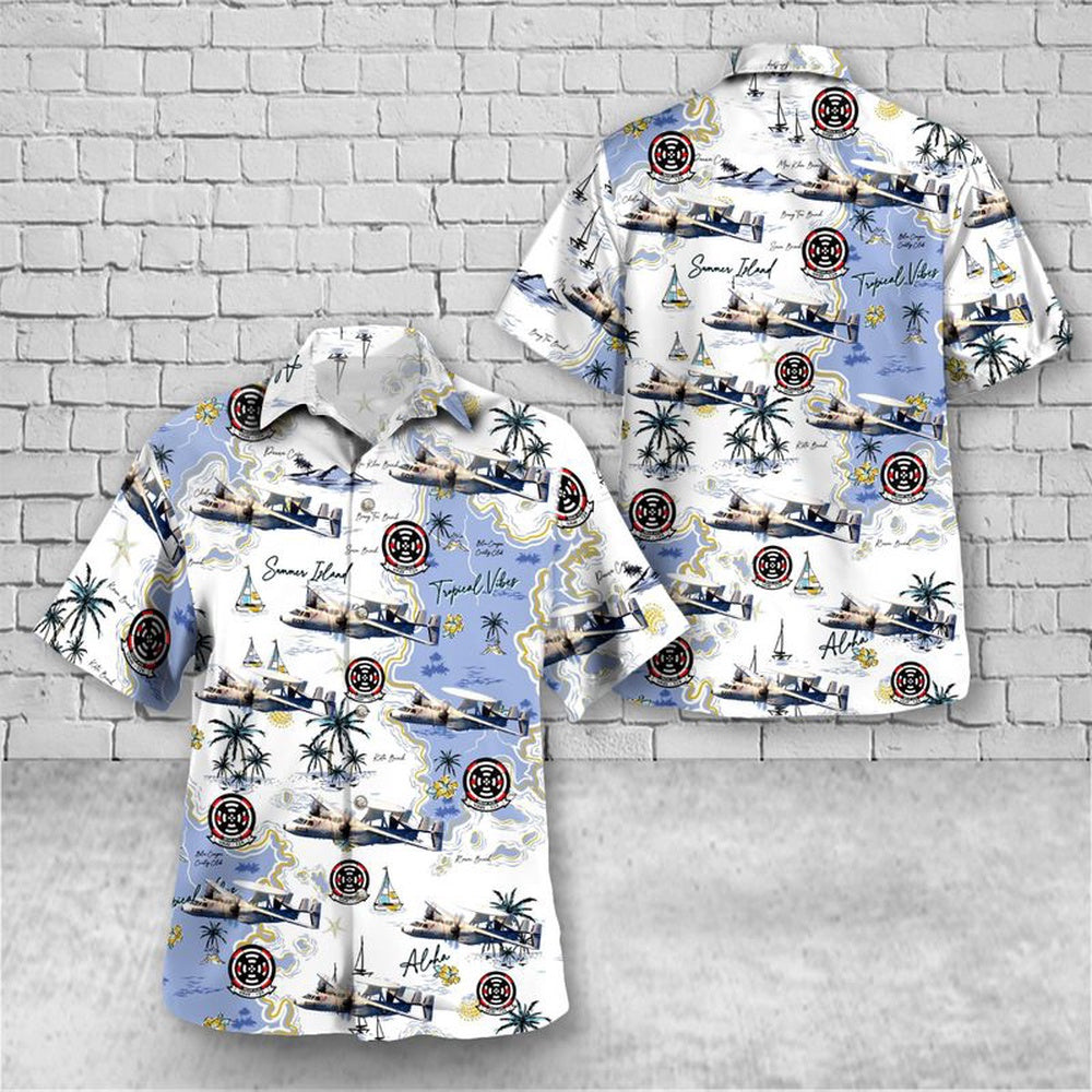 Us Navy Hawaiian Shirt, US Navy Airborne Command & Control Squadron 124 (VAW-124) Bear Aces Hawaiian Shirt