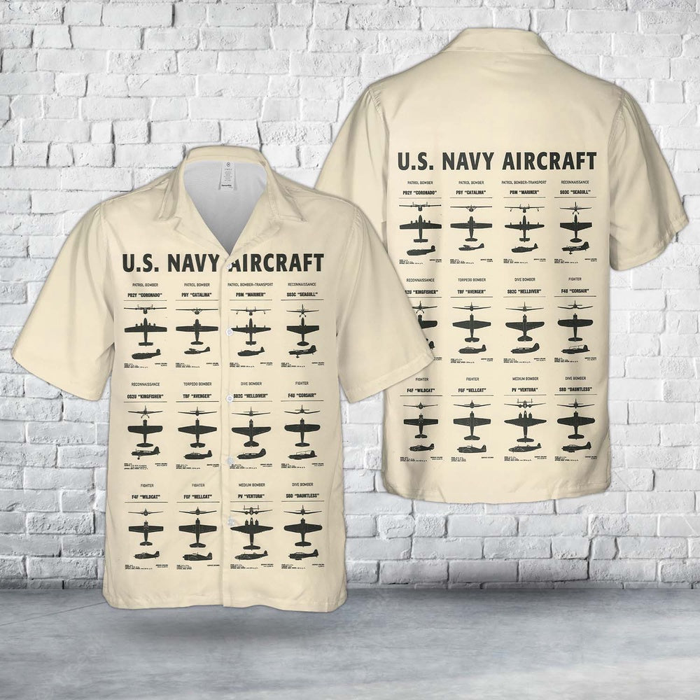 Us Navy Hawaiian Shirt, US Navy Aircraft In WWII Hawaiian Shirt, Military Hawaiian Shirt