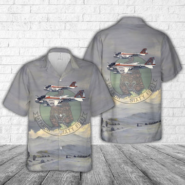 Us Navy Hawaiian Shirt, US Navy Attack Squadron 65 (VA-65) Tigers VA-65 A-6Es Hawaiian Shirt, Military Hawaiian Shirt