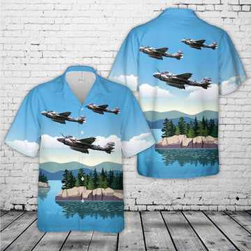 Us Navy Hawaiian Shirt, US Navy Attack Squadron VA-196 'Main Battery' KA-6D Intruder Hawaiian Shirt, Military Hawaiian Shirt