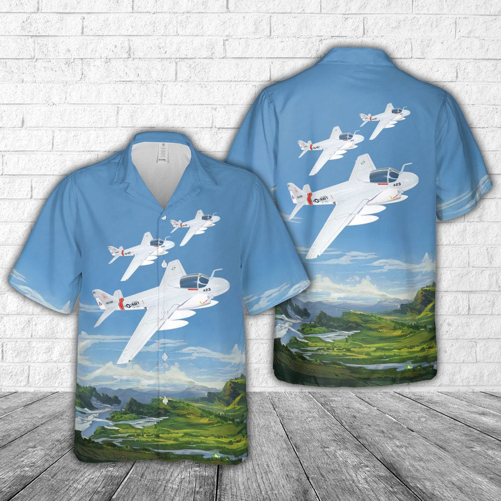 Us Navy Hawaiian Shirt, US Navy Attack Squadron VA-304 Firebirds KA-6D Hawaiian Shirt, Military Hawaiian Shirt