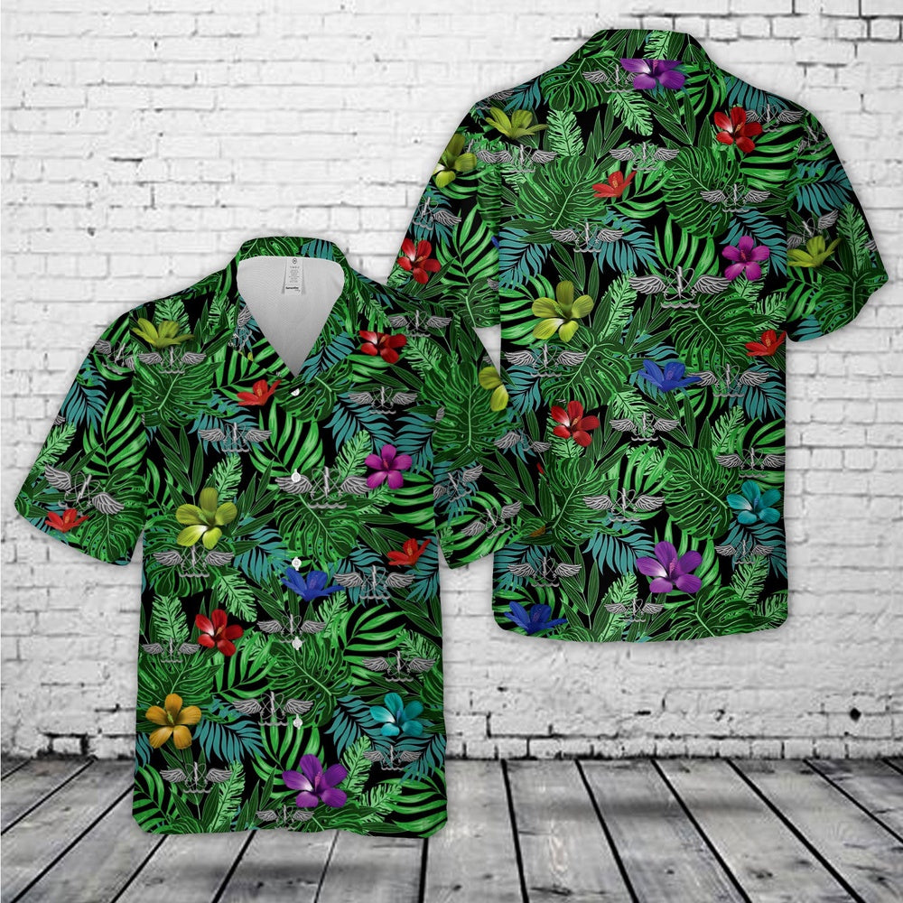 Us Navy Hawaiian Shirt, US Navy Aviation Antisubmarine Warfare Operator Rating Badge Hawaiian Shirt, Military Hawaiian Shirt