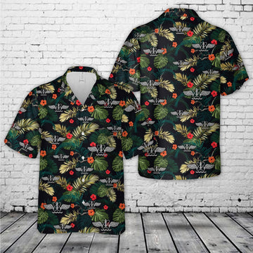 Us Navy Hawaiian Shirt, US Navy Aviation Warfare Sys­tems Operator (AW) Rating Badge Hawaiian Shirt, Military Hawaiian Shirt