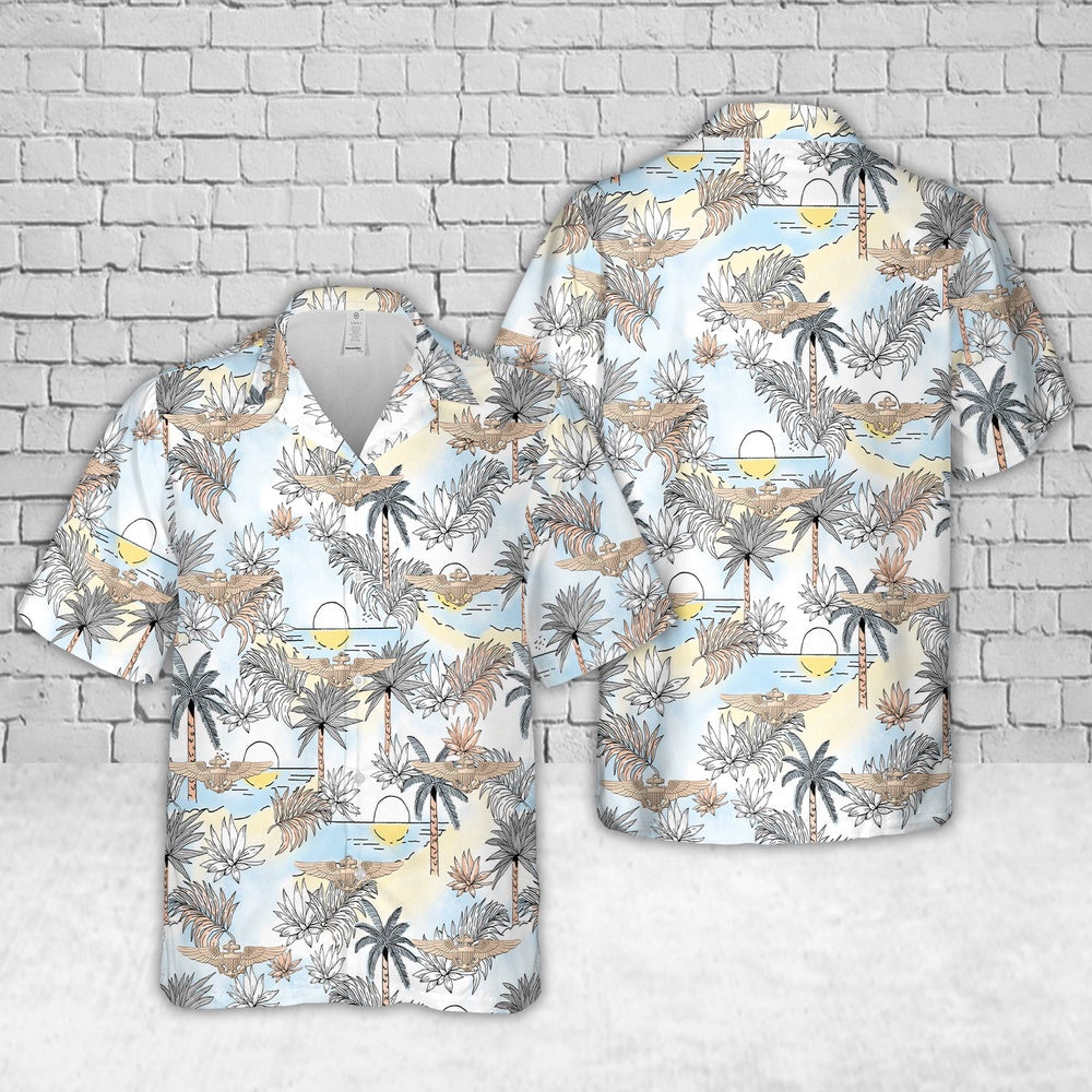 Us Navy Hawaiian Shirt, US Navy Aviator Wings Hawaiian Shirt, Military Hawaiian Shirt