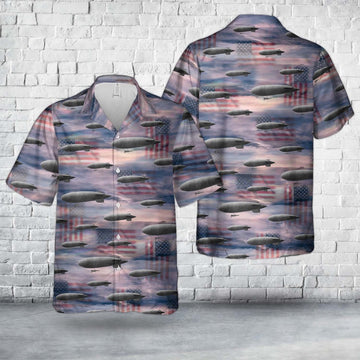 Us Navy Hawaiian Shirt, US Navy B-class blimp Hawaiian Shirt, Military Hawaiian Shirt