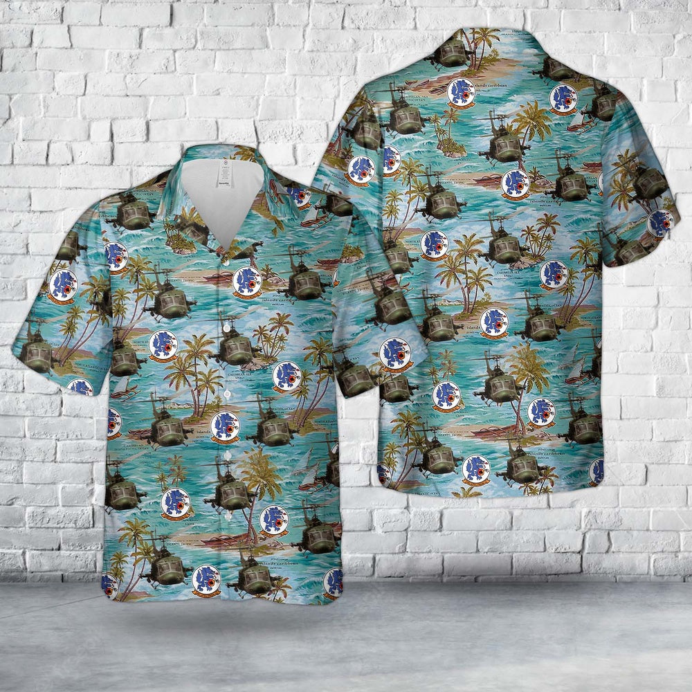 Us Navy Hawaiian Shirt, US Navy Bell UH-1E Huey Of HA(L)-3 Seawolves Hawaiian Shirt, Military Hawaiian Shirt