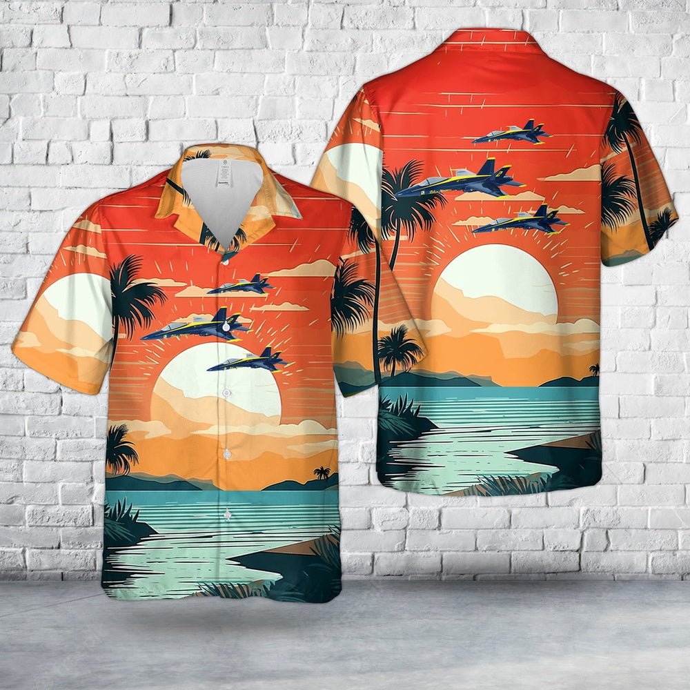 Us Navy Hawaiian Shirt, US Navy Blue Angels #2 FA-18C Hawaiian Shirt, Military Hawaiian Shirt