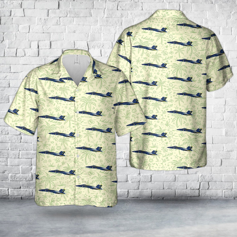 Us Navy Hawaiian Shirt, US Navy Blue Angels #2 FA-18E Hawaiian Shirt, Military Hawaiian Shirt