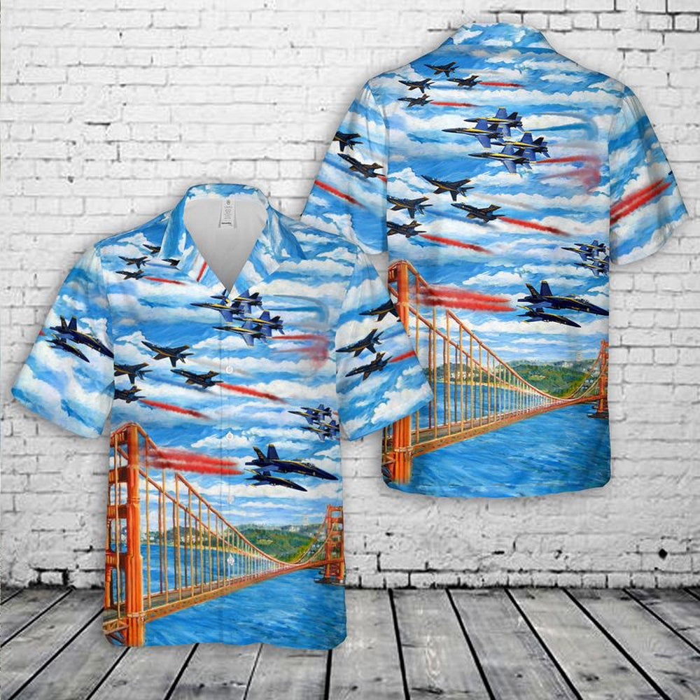 Us Navy Hawaiian Shirt, US Navy Blue Angels 4th Of July Hawaiian Shirt, Military Hawaiian Shirt