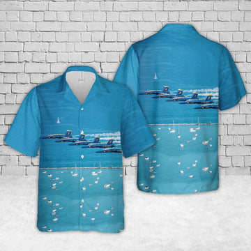 Us Navy Hawaiian Shirt, US Navy Blue Angels Air And Water Show Hawaiian Shirt, Military Hawaiian Shirt