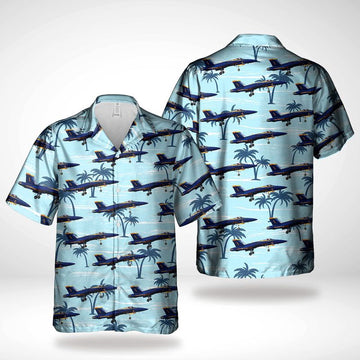 Us Navy Hawaiian Shirt, US Navy Blue Angels Boeing FA-18E Super Hornet Hawaiian Shirt, Military Hawaiian Shirt