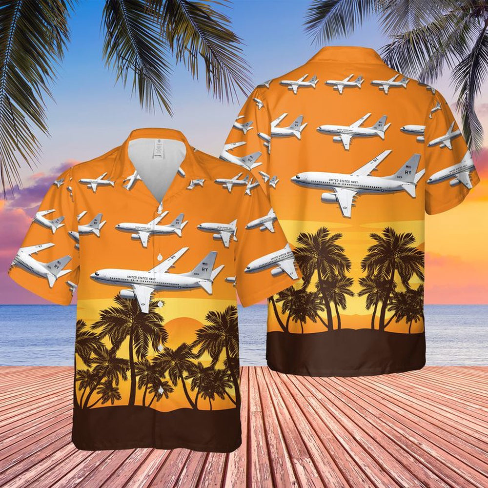 Us Navy Hawaiian Shirt, US Navy Boeing C-40A Clipper Of VR-59 The Lone Star Express Hawaiian Shirt, Military Hawaiian Shirt