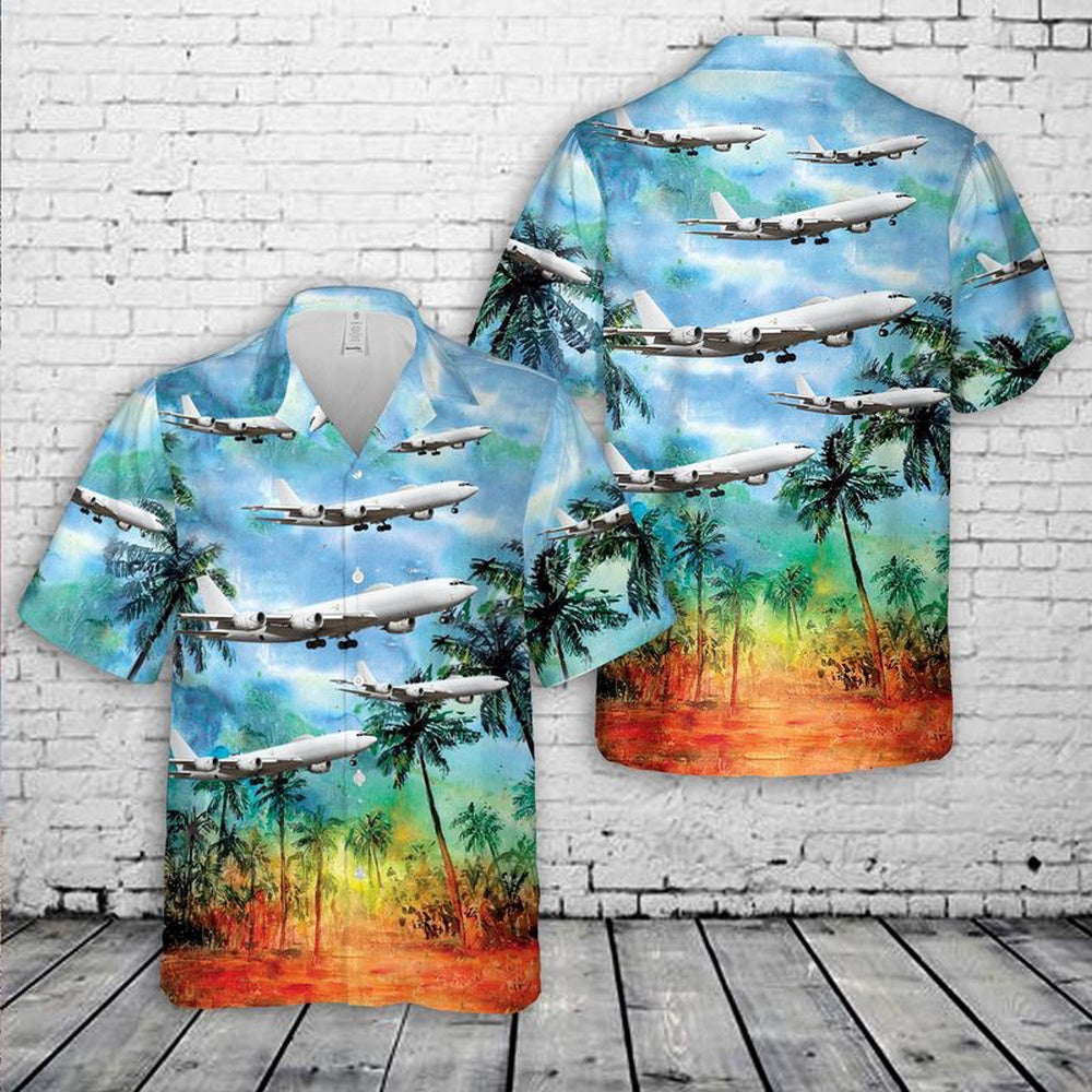 Us Navy Hawaiian Shirt, US Navy Boeing E-6B Mercury VQ-3 Ironman Hawaiian Shirt, Military Hawaiian Shirt