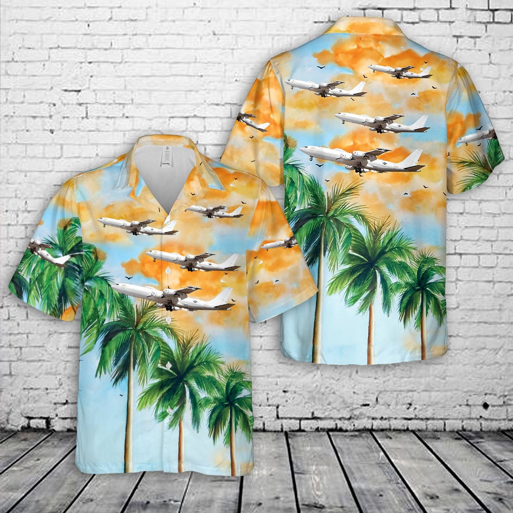 Us Navy Hawaiian Shirt, US Navy Boeing E-6 Tacamo Hawaiian Shirt, Military Hawaiian Shirt