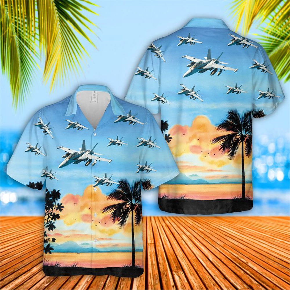 Us Navy Hawaiian Shirt, US Navy Boeing EA-18G Growler Hawaiian Shirt, Military Hawaiian Shirt