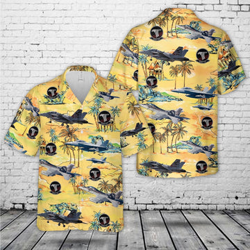Us Navy Hawaiian Shirt, US Navy Boeing EA-18G Growler Of VAQ-141 'Shadowhawks' Hawaiian Shirt, Military Hawaiian Shirt