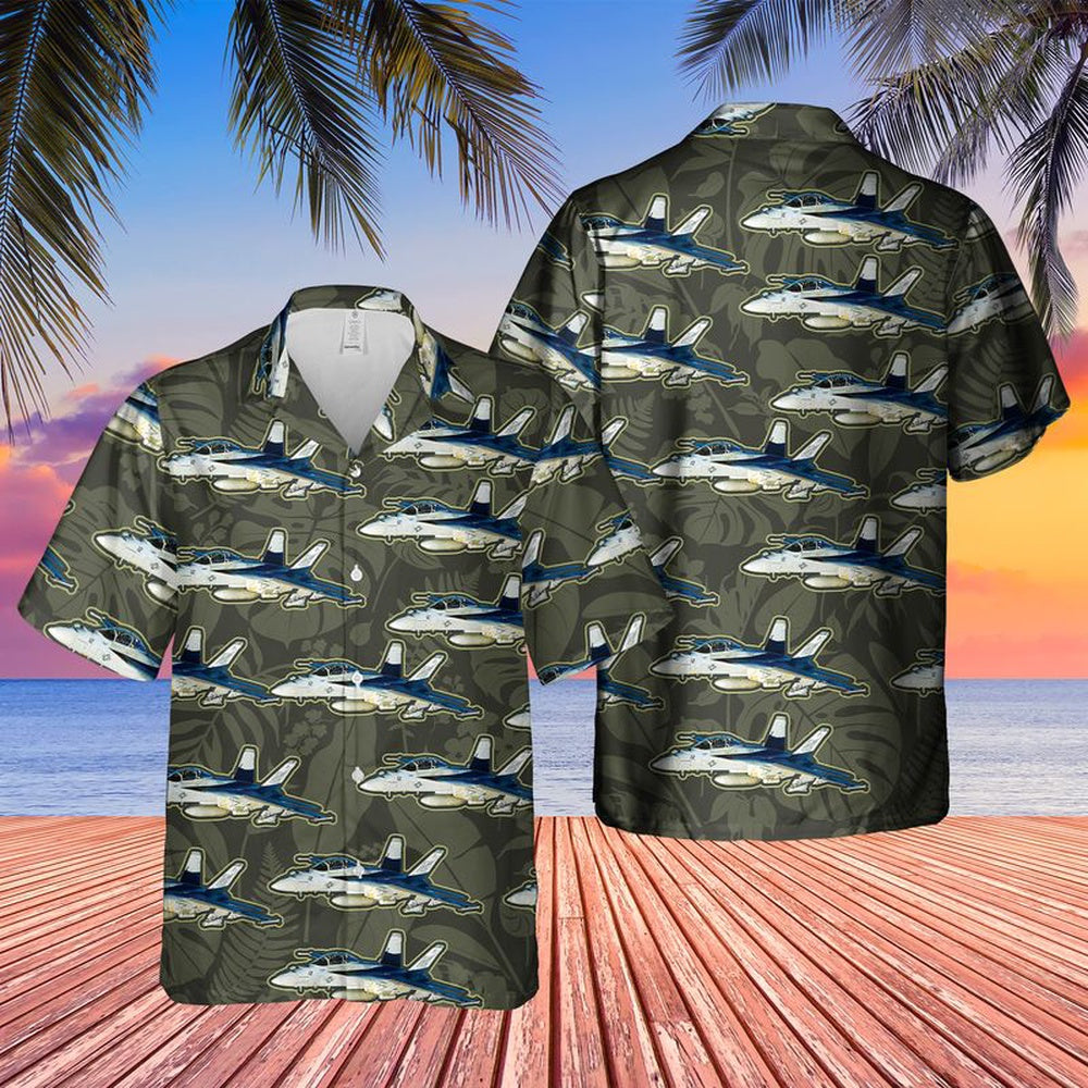 Us Navy Hawaiian Shirt, US Navy Boeing FA-18EF Super Hornet Hawaiian Shirt, Military Hawaiian Shirt