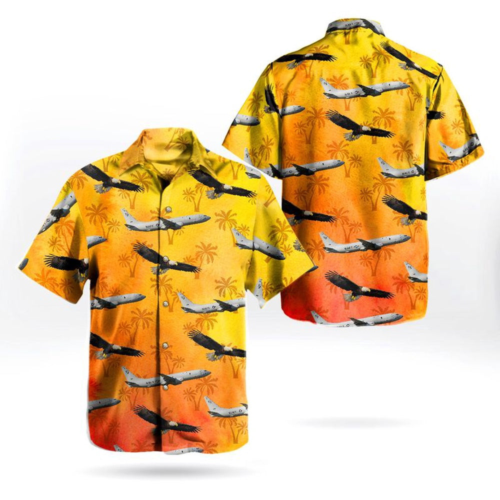 Us Navy Hawaiian Shirt, US Navy Boeing P-8A Poseidon (737-8FV) of VP-1 Screaming Eagles Hawaiian Shirt, Military Hawaiian Shirt