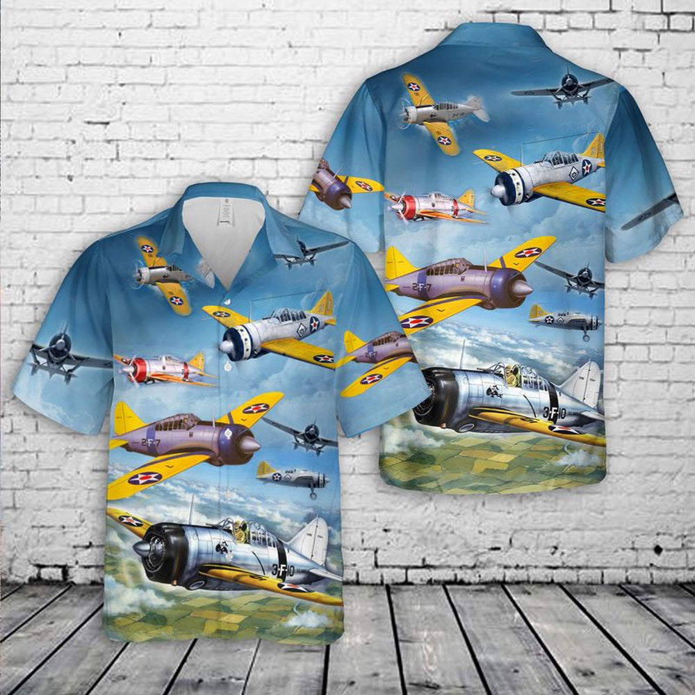 Us Navy Hawaiian Shirt, US Navy Brewster F2A Buffalo Hawaiian Shirt, Military Hawaiian Shirt