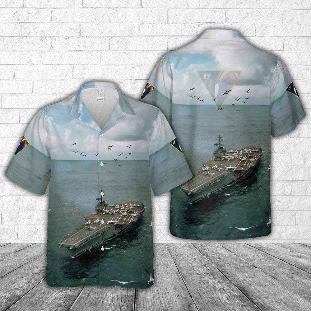 Us Navy Hawaiian Shirt, US Navy Carrier Air Wing 17 (CARAIRWING SEVENTEEN) CVW-17 USS Forrestal (CV 59) Hawaiian Shirt