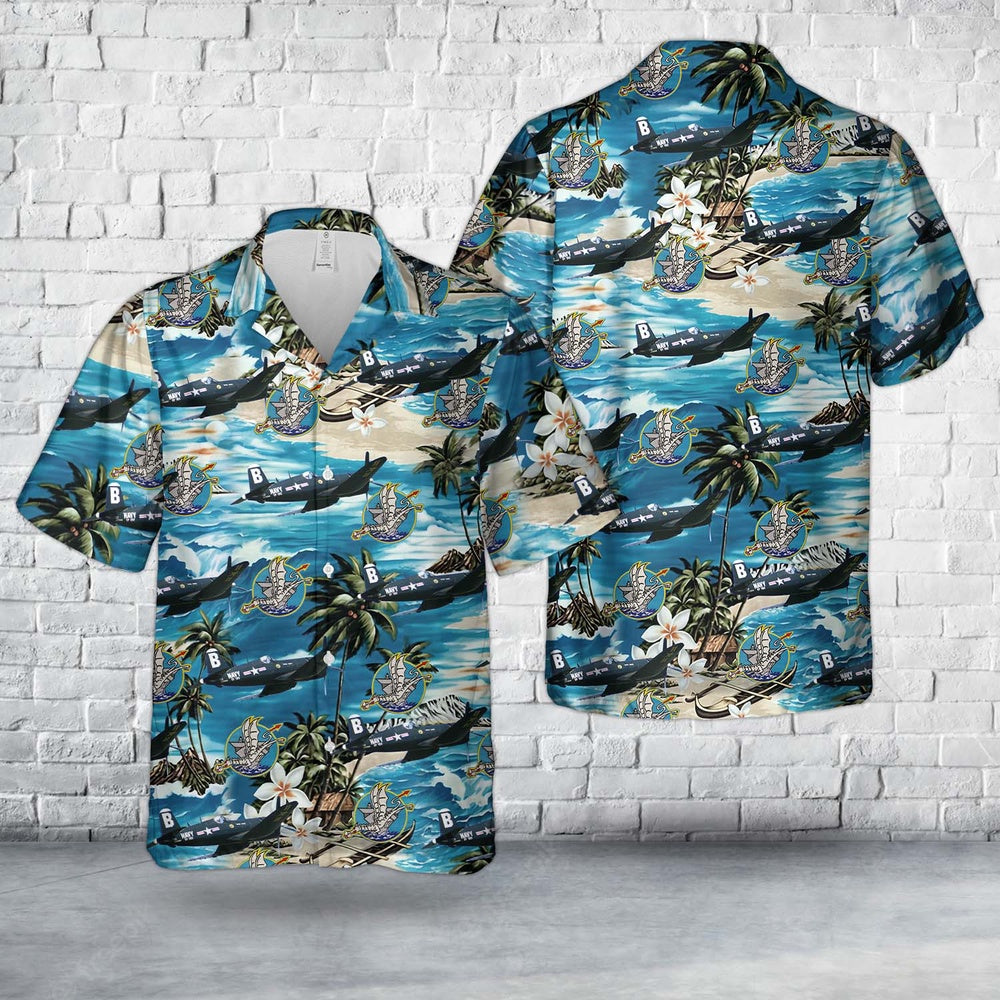 Us Navy Hawaiian Shirt, US Navy Chance Vought F4U-4 Corsair Of VF-192 Hawaiian Shirt, Military Hawaiian Shirt