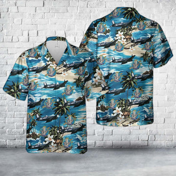 Us Navy Hawaiian Shirt, US Navy Chance Vought F4U-4 Corsair Of VF-192 Hawaiian Shirt, Military Hawaiian Shirt
