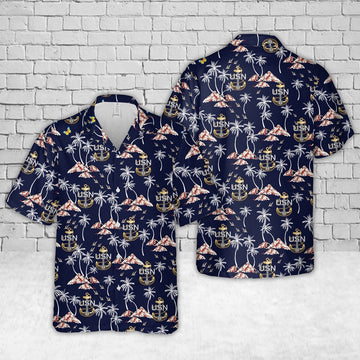 Us Navy Hawaiian Shirt, US Navy Chief Petty Officer Backbone Anchor Hawaiian Shirt, Military Hawaiian Shirt
