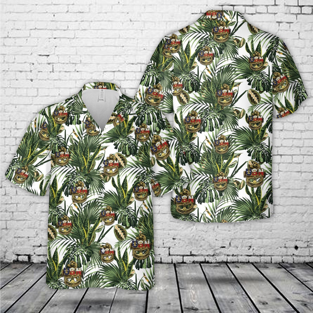 Us Navy Hawaiian Shirt, US Navy Chief Texas style anchor Hawaiian Shirt, Military Hawaiian Shirt