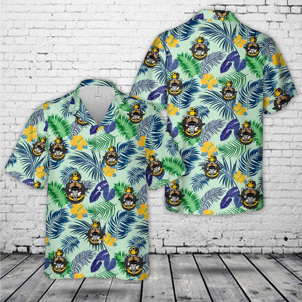 Us Navy Hawaiian Shirt, US Navy Chief with Goat Skull anchor Hawaiian Shirt, Military Hawaiian Shirt