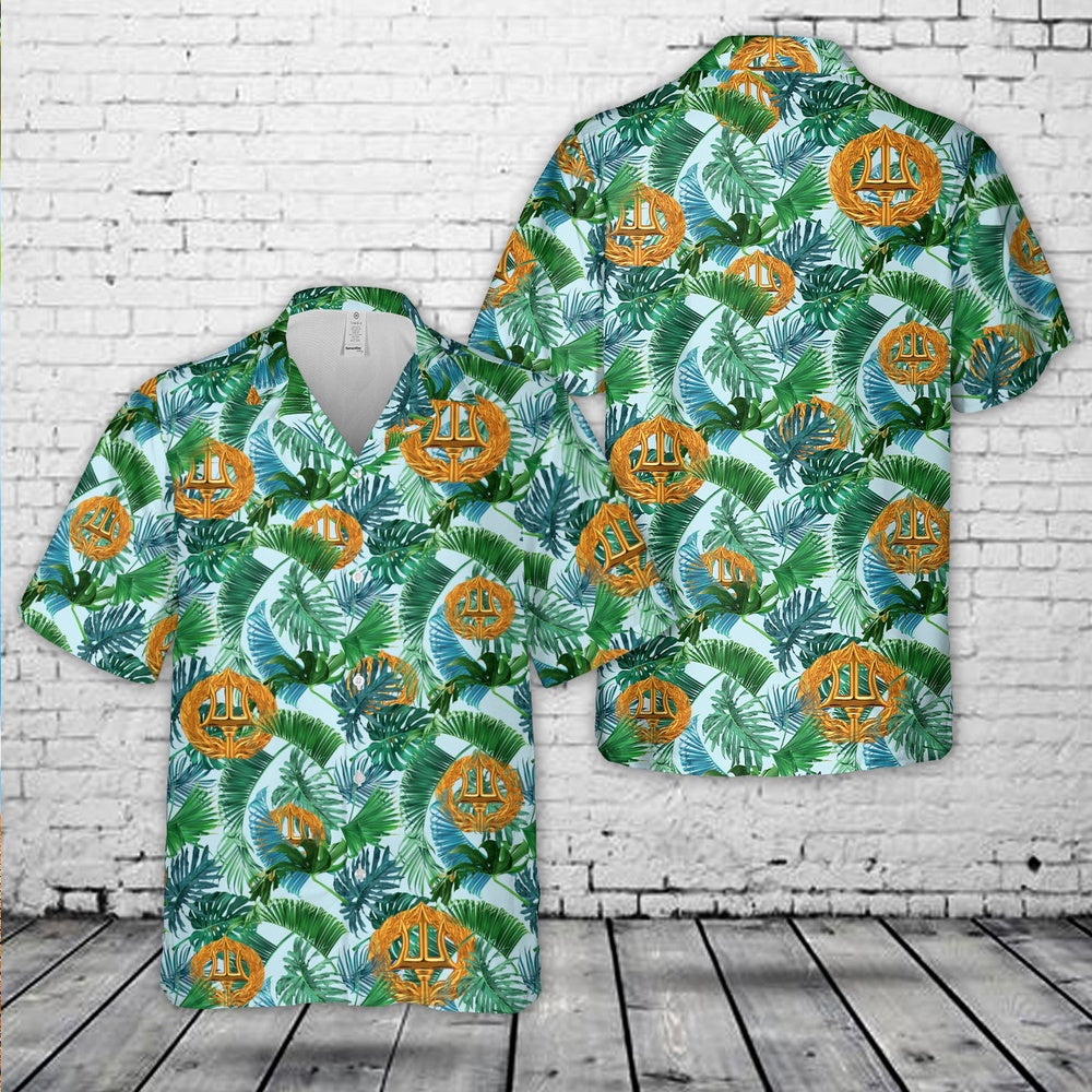Us Navy Hawaiian Shirt, US Navy Command Ashore insignia Hawaiian Shirt, Military Hawaiian Shirt