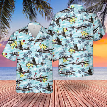 Us Navy Hawaiian Shirt, US Navy Consolidated PB4Y-2 Privateer Hawaiian Shirt, Military Hawaiian Shirt