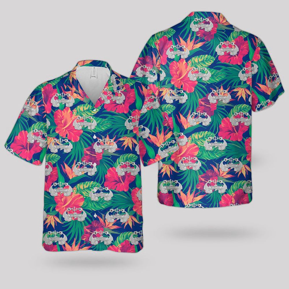 Us Navy Hawaiian Shirt, US Navy Deep Submergence Enlisted badge Hawaiian Shirt, Military Hawaiian Shirt