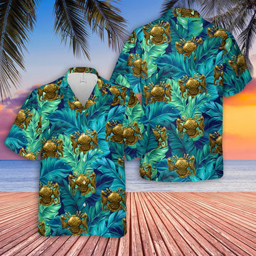 Us Navy Hawaiian Shirt, US Navy Diving Officer Hawaiian Shirt, Military Hawaiian Shirt