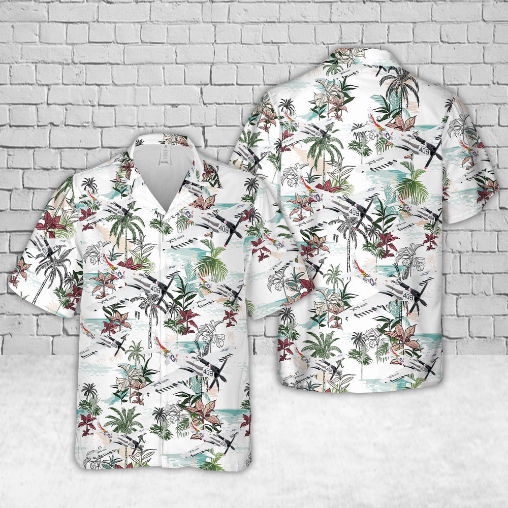 Us Navy Hawaiian Shirt, US Navy Douglas A-1 Skyraider Papoose Flight Hawaiian Shirt, Military Hawaiian Shirt