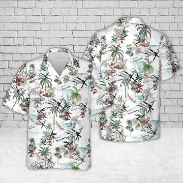 Us Navy Hawaiian Shirt, US Navy Douglas A-1 Skyraider Papoose Flight Hawaiian Shirt, Military Hawaiian Shirt